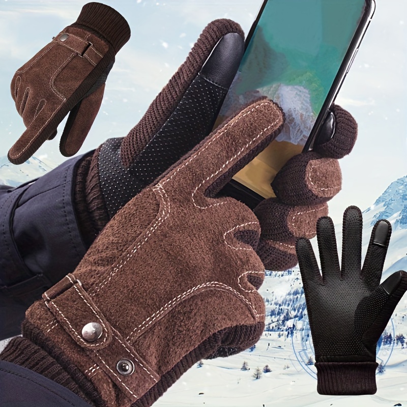 Guantes impermeables Moto Invierno Hombre Mujer Guantes táctiles Smartphone  Anti frío Cálido para de esquí esquí Gafas de esquí