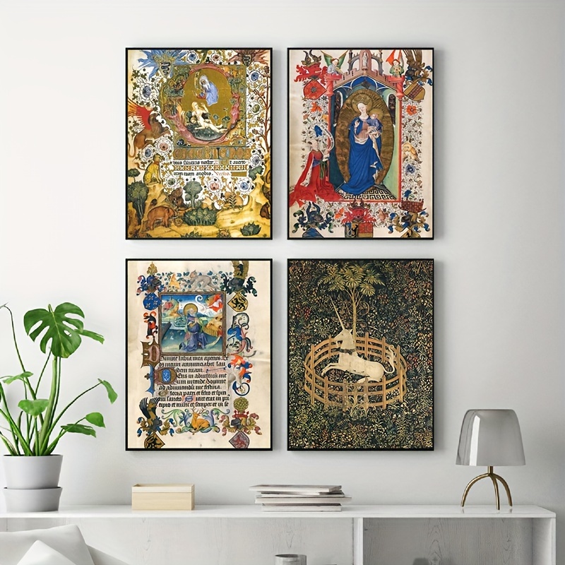 Calendrier mural 2024 avec chats médiévaux bizarres et rétro - Style  Renaissance - Décoration d'intérieur moderne et esthétique - Cadeau pour  les