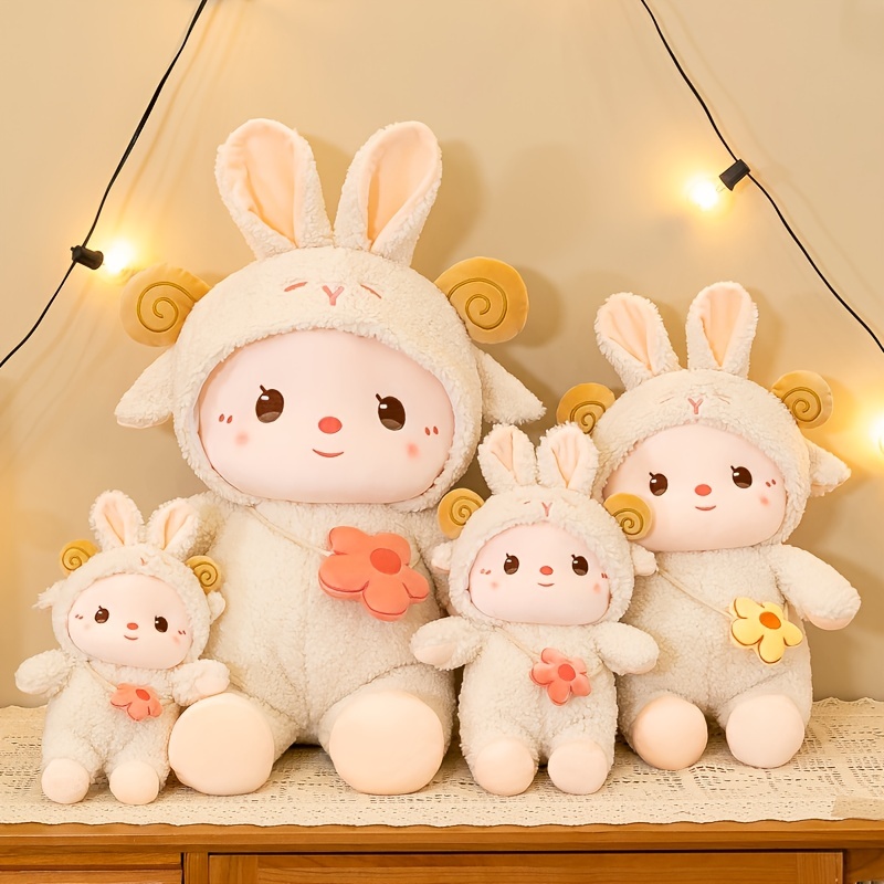 Mignon lapin oreillers peluches jouets animaux en peluche lapin poupées  doux kawaii lapin jouets pour enfants filles femmes petite amie à  l'anniversaire Noël Saint-Valentin