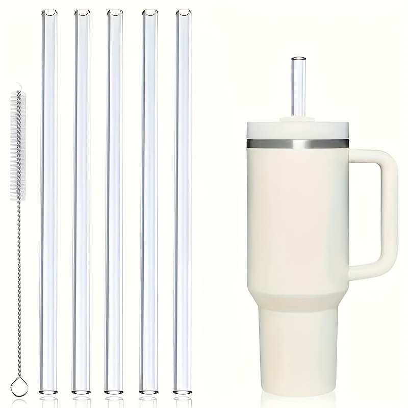 6pcs, Replacement Straws For Stanley Cup Accessories, Reusable Metal Straws  Compatible With 40 Oz Tumbler, 12''x 8 MM Extra Long Straws With Cleaning