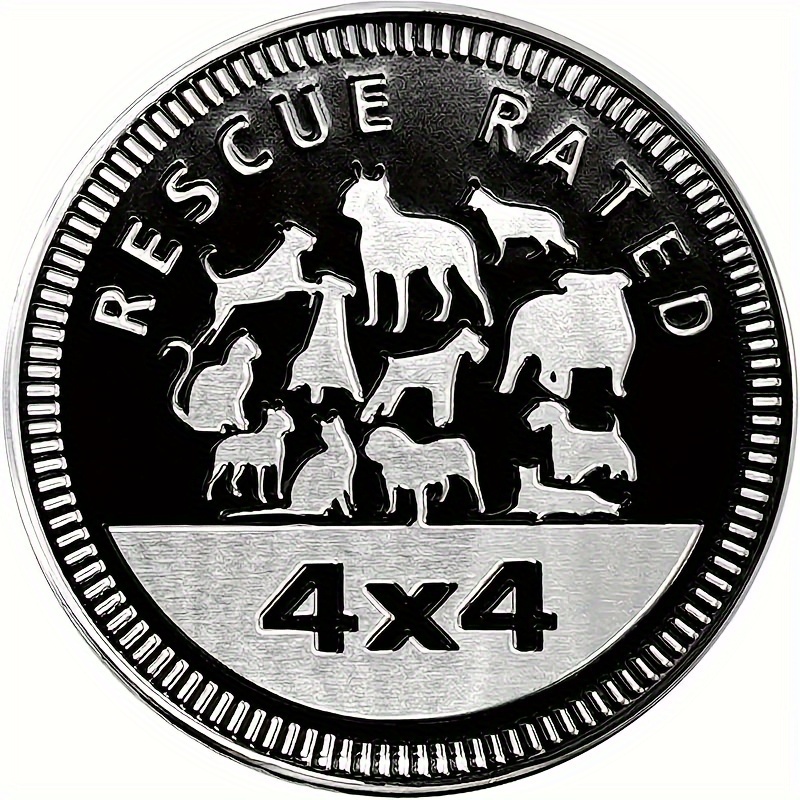 RESUCE Autoemblem, 4x4, Metallautoemblem Emblem Rundes Emblem