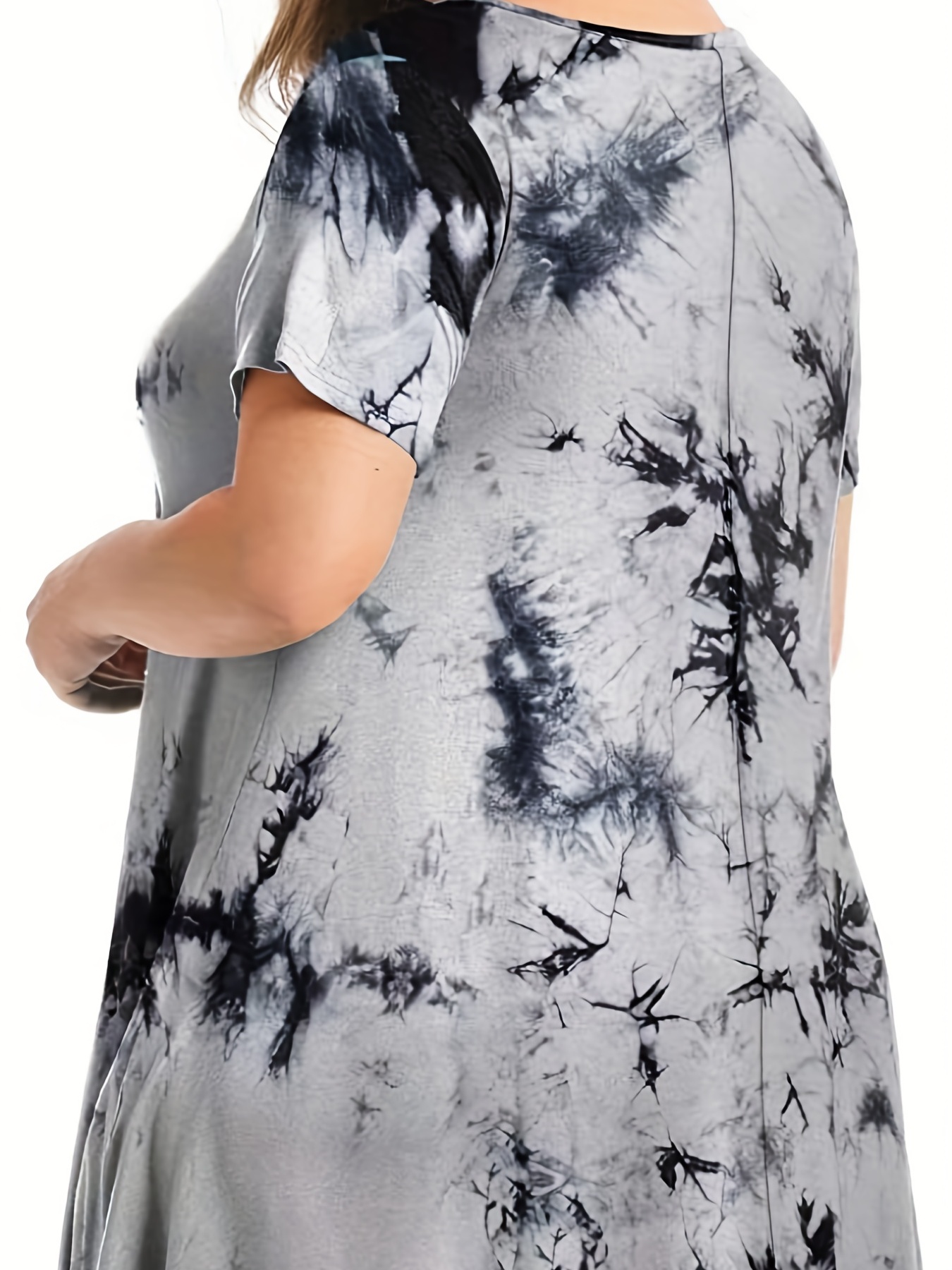 New PLUS SIZE Womens SOFT BLACK WHITE TIE DYE SHIRT TANK TOP TUNIC