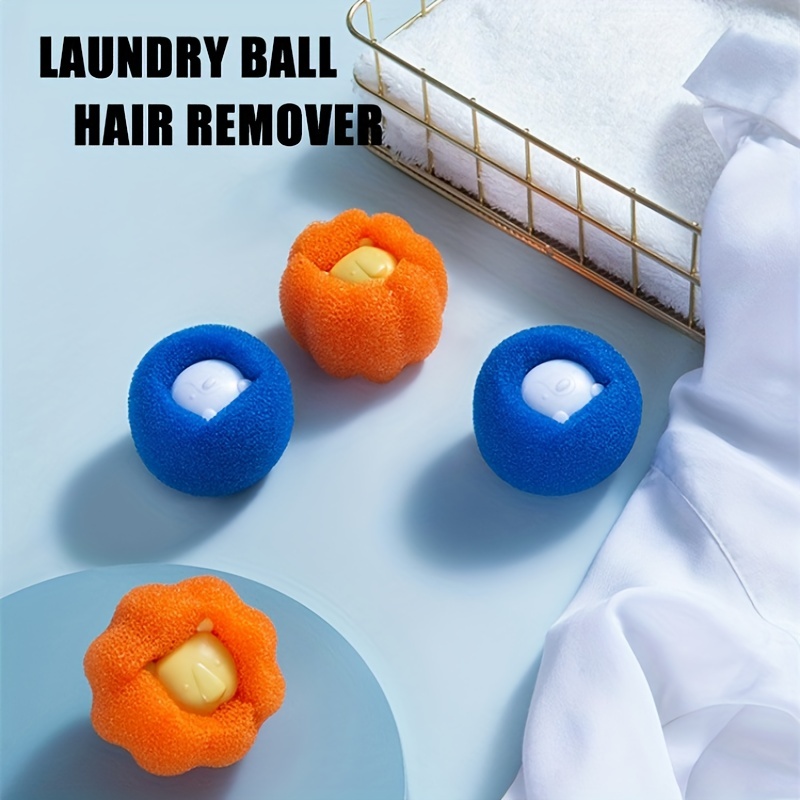 4pcs Boule de lavage, enlever les cheveux réutilisables ménagers