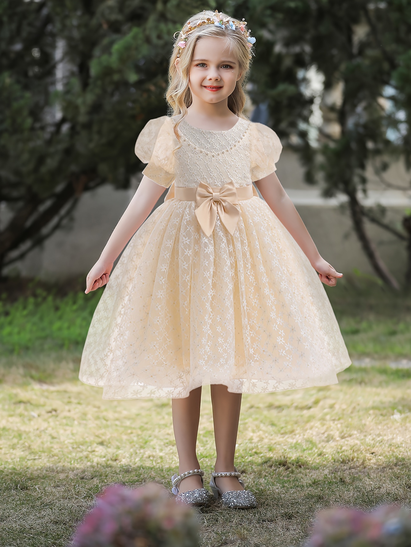 Robe licorne pour fille, tenue princesse à fleurs appliquées pour enfants  en bas âge, Costumes de