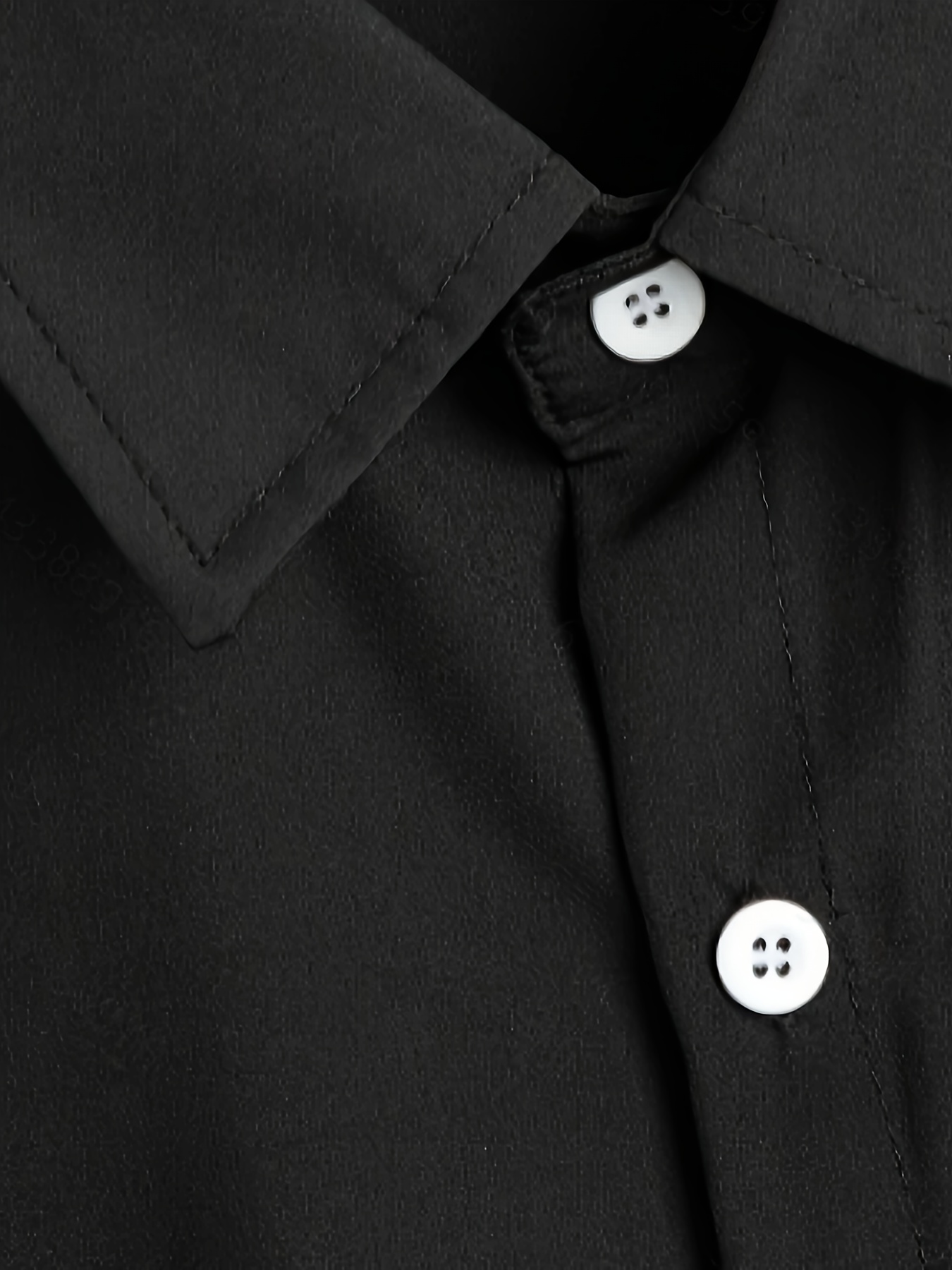 Gentle Care] Men's Plus Size Solid Color Button- Shirt - Polyester, Lapel Collar, Short Sleeve Dress Blouse with Chest Pocket, Allseason Apparel | Solid Color Top | Simple Design, PLUS SIZE