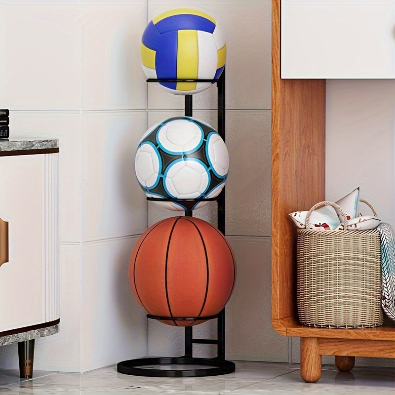  NSBELL 2 soportes de fútbol para montaje en pared, soporte para  pelotas de fútbol, organizador y estante de almacenamiento, decoración de  sala de deportes, acero, negro : Deportes y Actividades al