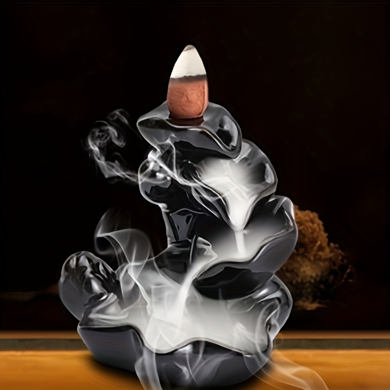 Backflow Incense Burner Crafts Creativity Ceramic Lotus Incense Holder Aromatherapy Home Decor Yoga Spa