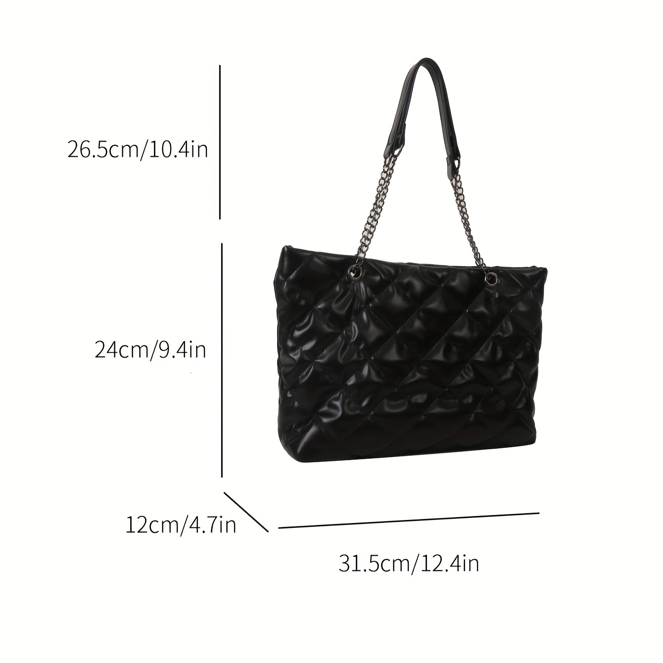 Women's Classic Puffer Bag - Quilted Shoulder Bag, Tote Bag With Chain  Straps And Coin Purse - Temu
