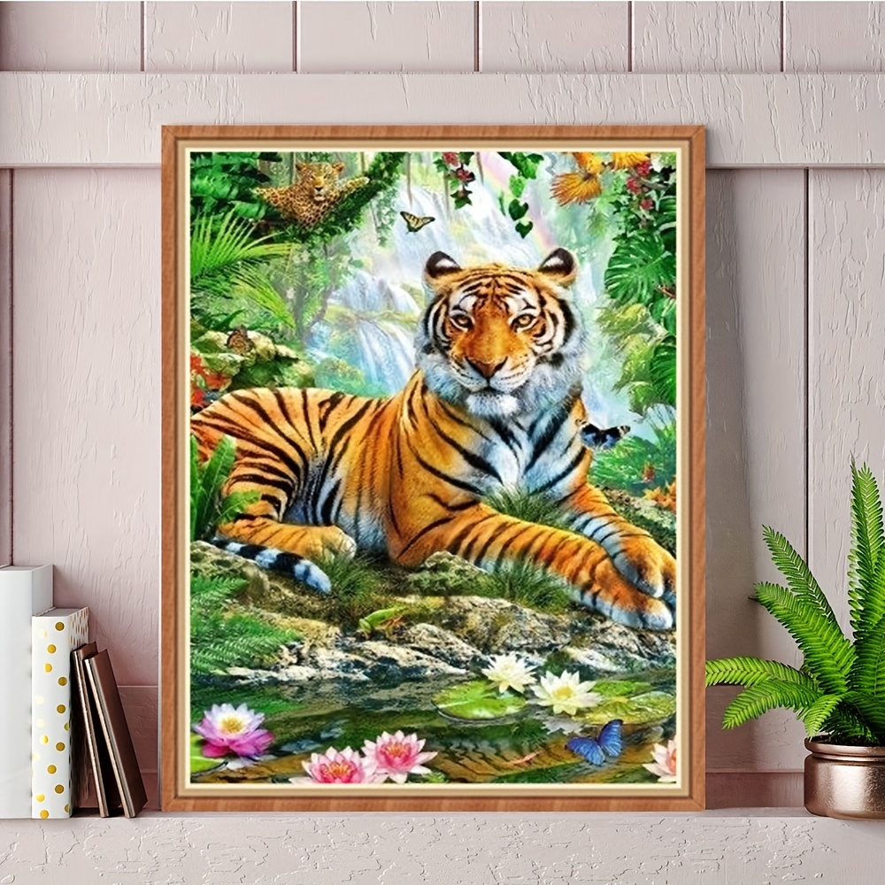 Lotus Pond Small Tiger, 5D Diamond Painting Kits