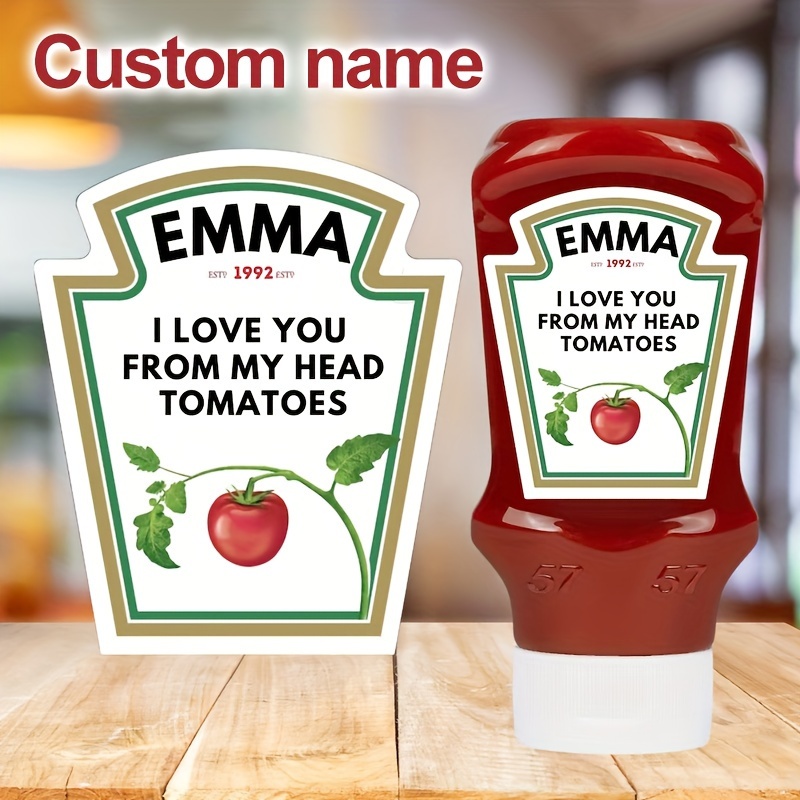 

16/32/64/128pcs Personalized Tomato Ketchup Label Sticker For Memorable Celebrations - Craft A Unique And Humorous Gift Ideal For Birthdays Or Anniversaries