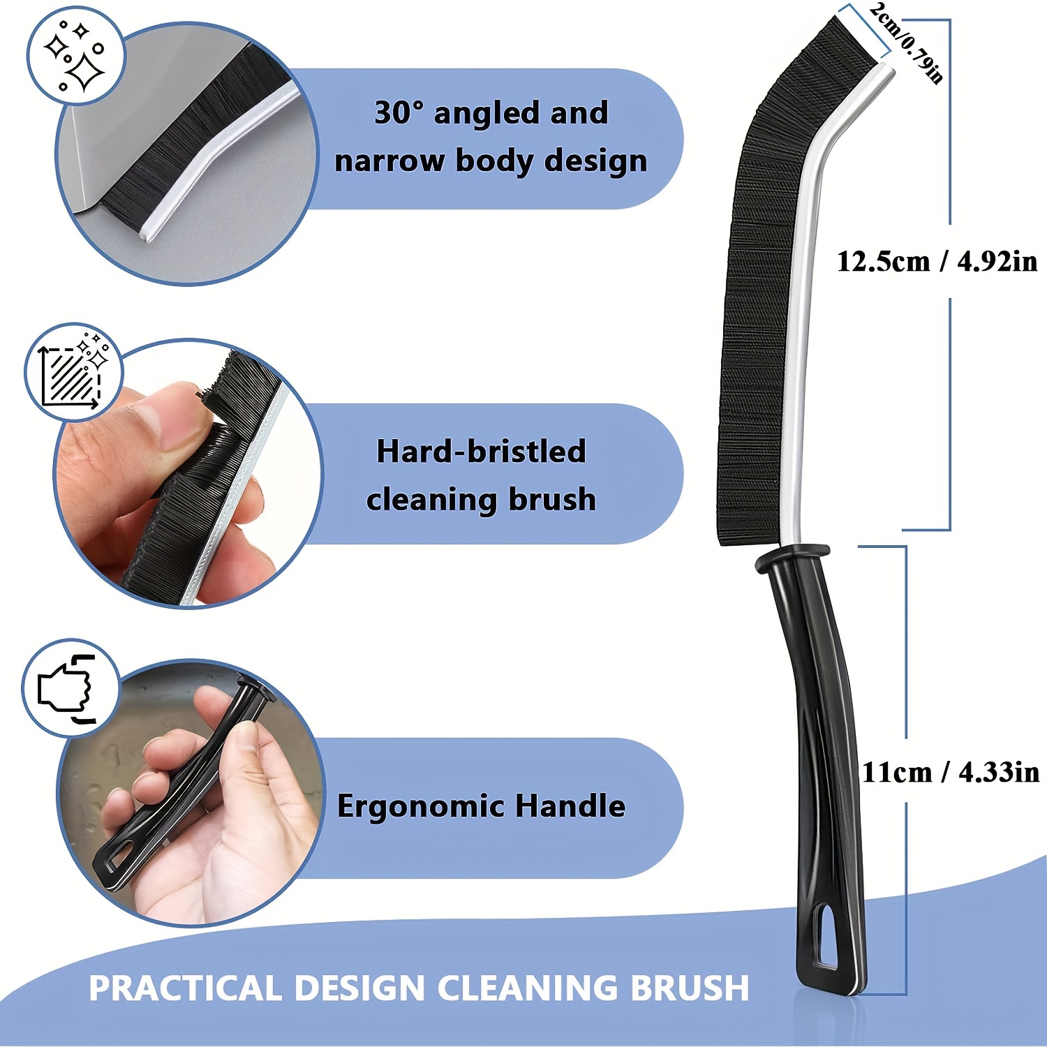 4Pcs Crevice Gap Cleaning Brush, Hard Bristle Brushes for Small Spaces  Cleaning, Thin Bathroom Gap Cleaning Brush, Gap Brush Suitable for Kitchen  Surfaces, Windows Groove, Tiles & Faucets