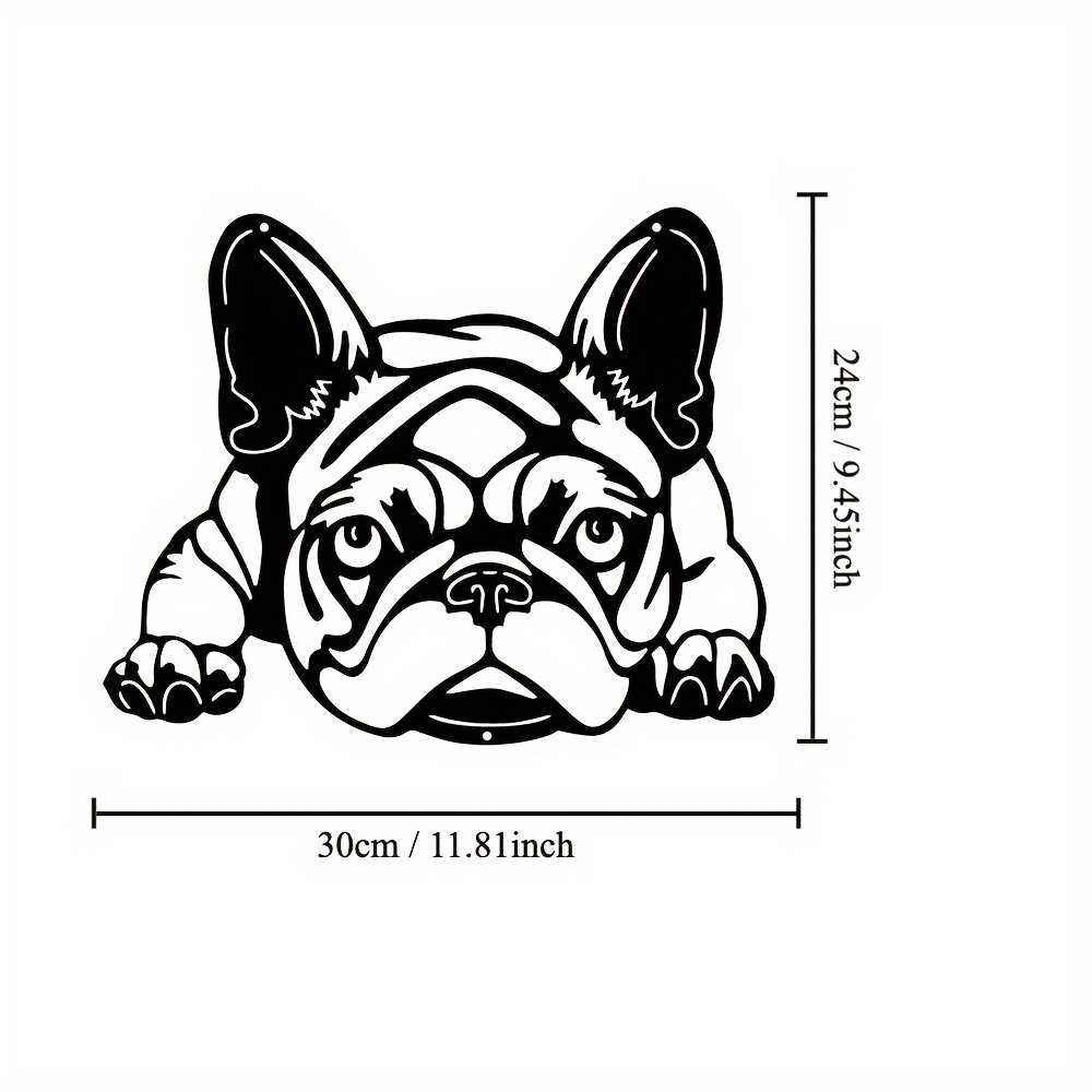 1pc Metal Bulldog Wall Decoration, Metal Artwork, Scene Decoration, Room Decoration, Suitable For Room Bedroom Kitchen Indoor And Outdoor Wall Decoration, Holiday Gift