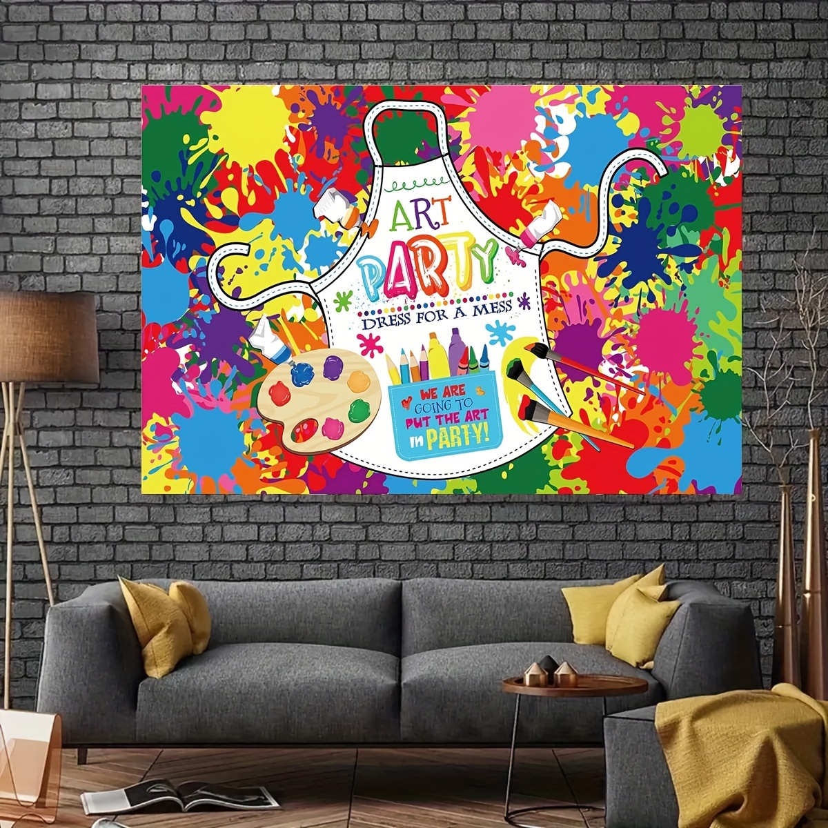 Art Paint Party Backdrop Decorations Artist Theme Birthday - Temu