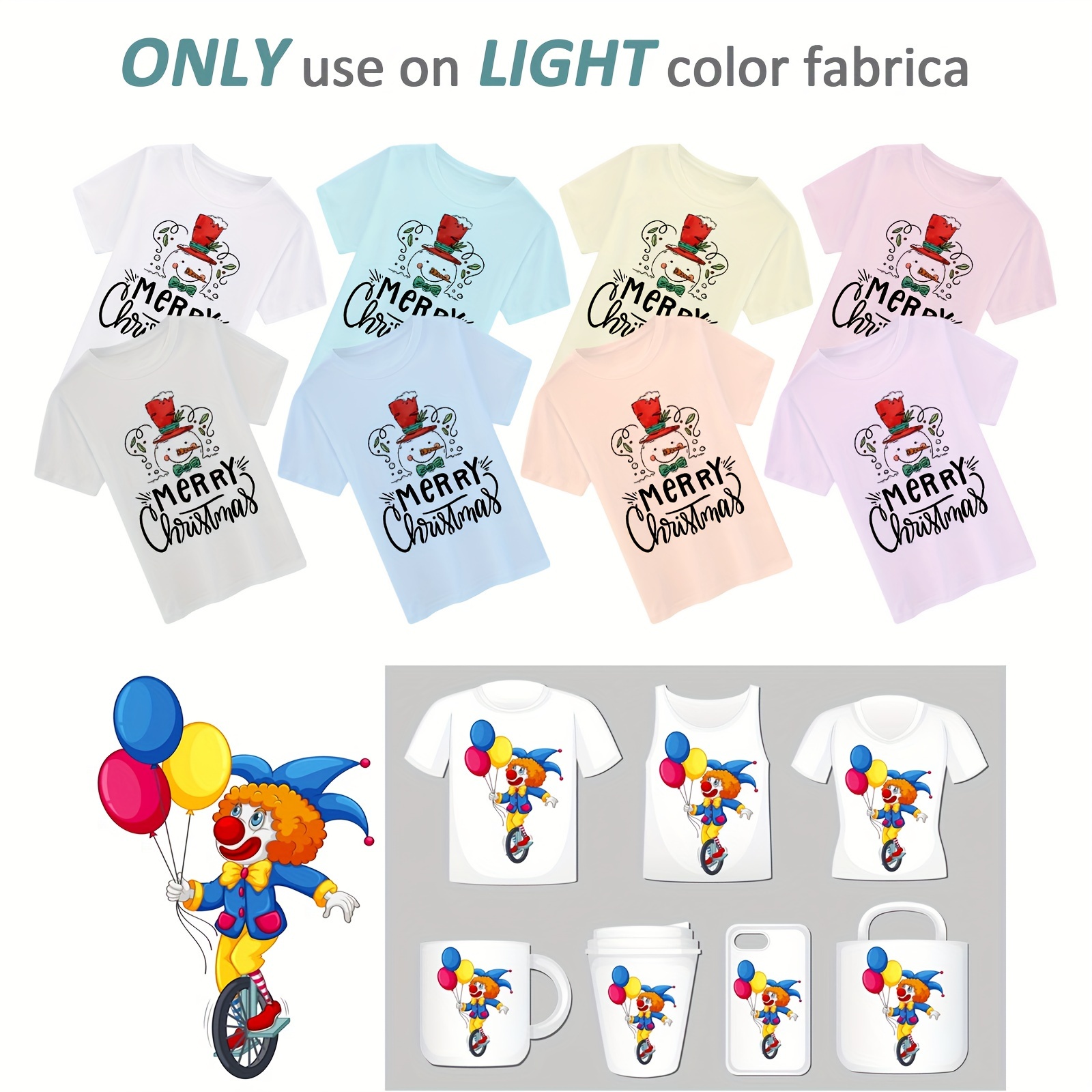 Iron On Heat Transfer Paper For Light T Shirts Clear - Temu