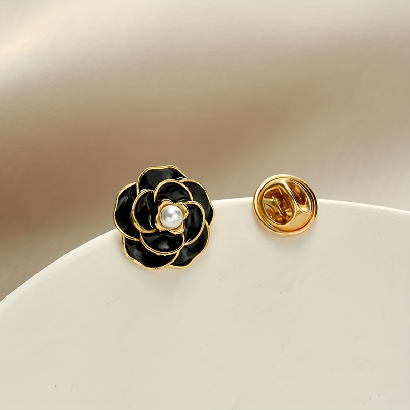 Elegant Black Flower Brooch Pin - Stylish Women's Accessory For Dressing Up  Or Down - Temu United Arab Emirates