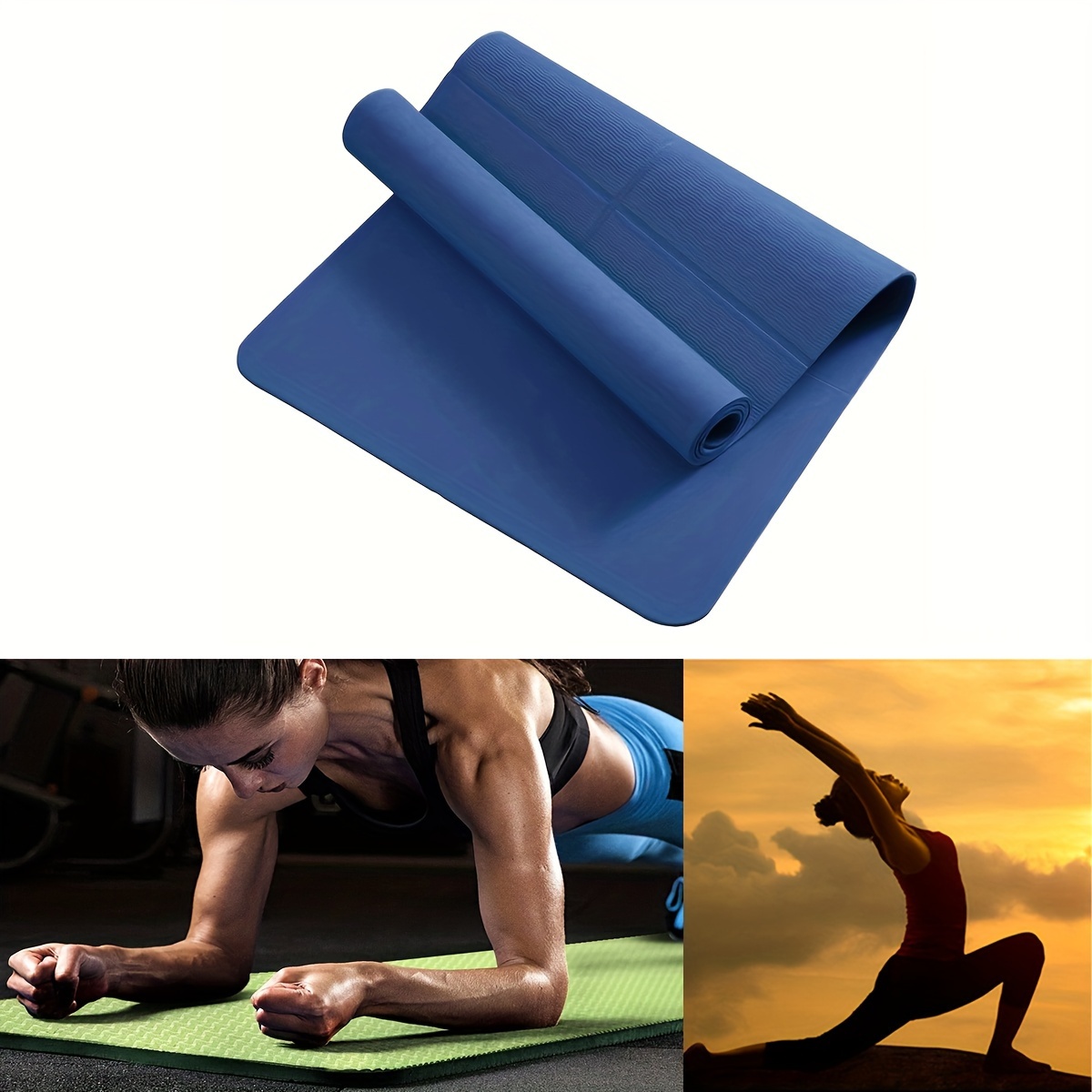 Tapis De Yoga TPE Pliable Bleu Portable Épais Tapis De - Temu France