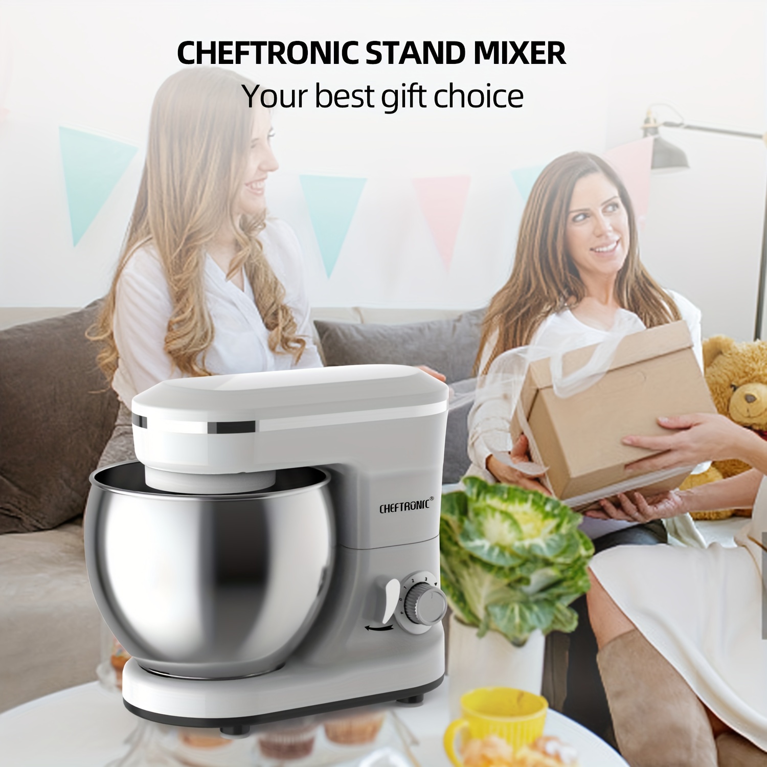 Cheftronic Stand Mixer, 7 Qt Tilt-head Electric Household Stand