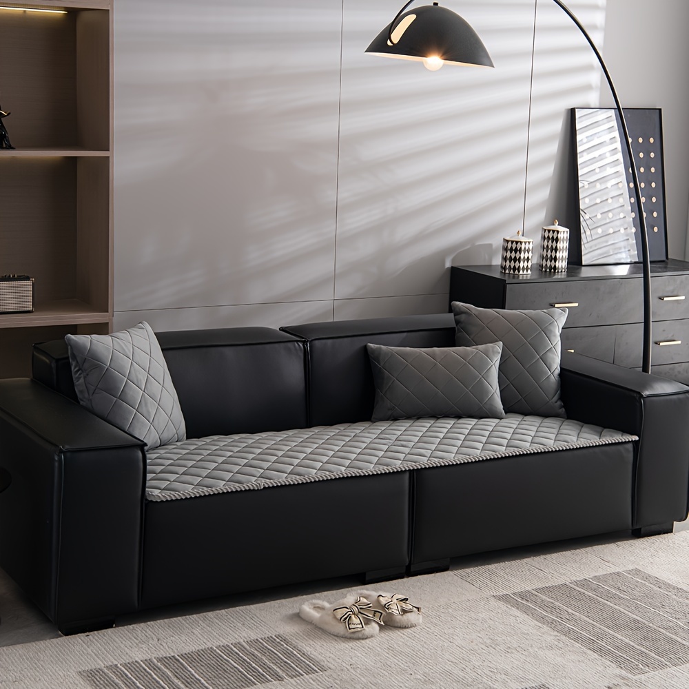 Image of 1pc Thickened Sofa Couch Slipcover, Warm Non-slip Sofa Cushion Cover, Furniture Protector For Bedroom Office Living Room Home Decor
