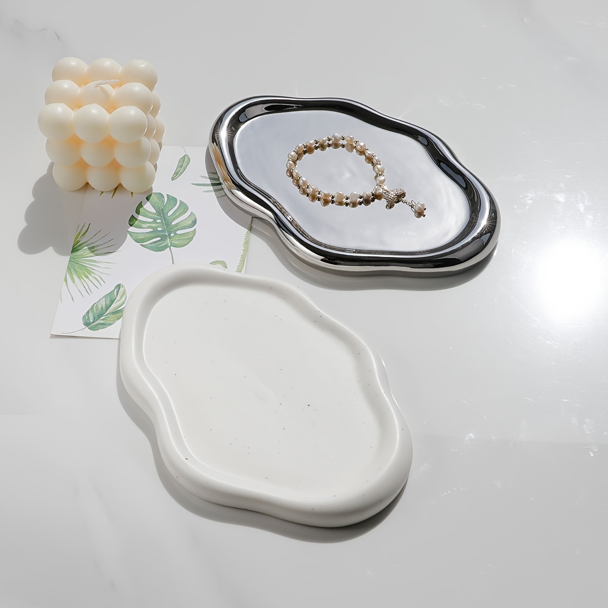 1pc Chubby Jewelry Tray, Cute Cloud Trinket Dish, Ring Plate Dresser  Decoration Upscale Display Storage Supplies