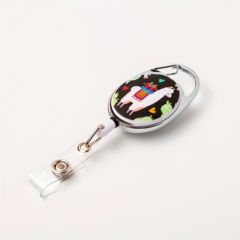 Retractable Reel Clip Badge Holder ID Card Key Ring Carabiner For Nurse  Doct