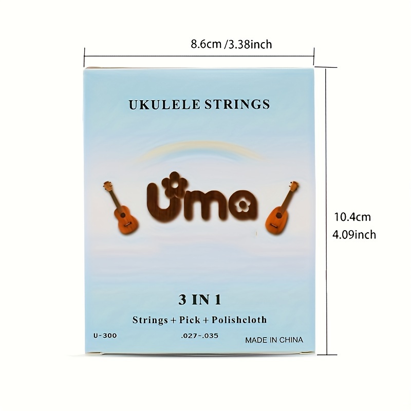 Ukulele Nylon Strings 3in1 Set U300 + Picks Cloth