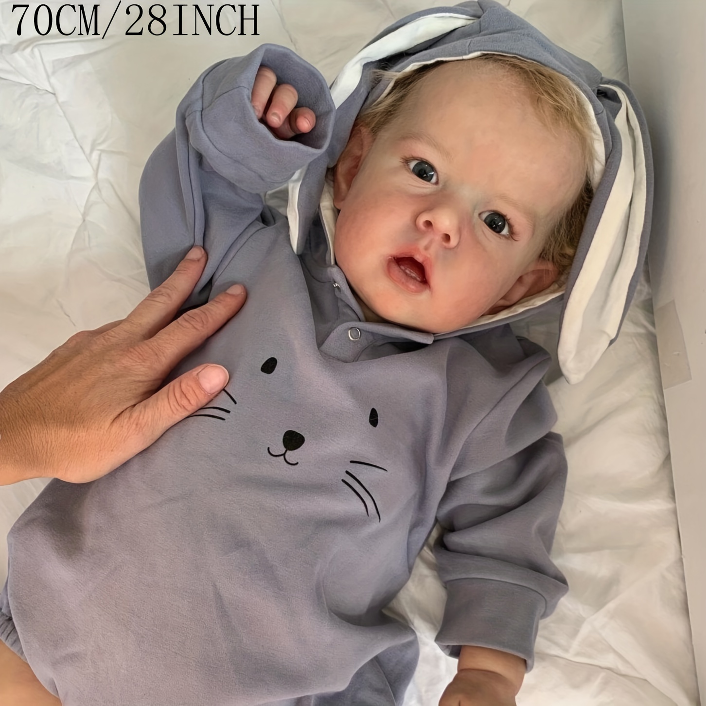 Bzdoll 70cm 28 Inch Reborn Baby Boy Doll Toy 3d Skin Hand Paintes