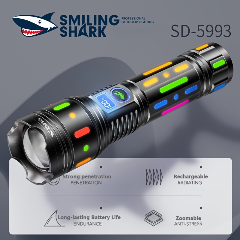 Smiling Shark Headlamp, 2 Pack Stirnlampe LED USB Wiederaufladbar