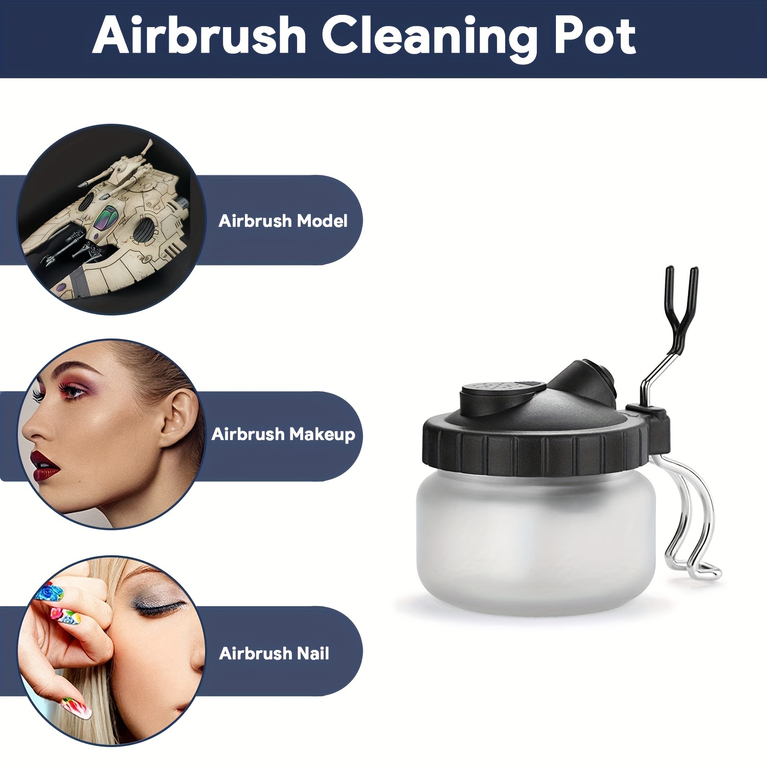 3 In 1 Airbrush Cleaning Bottles Pot Strong Glass Jar Wash Tools