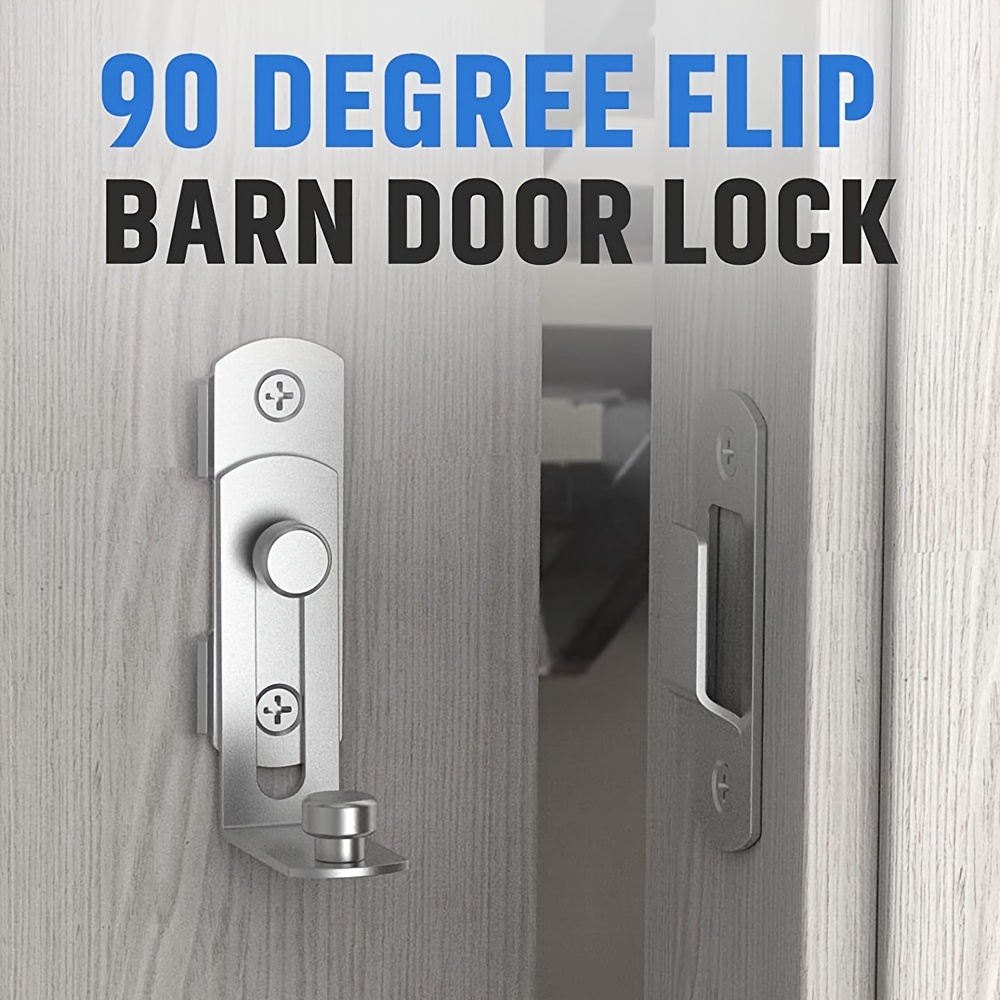Pestillo de puerta abatible, 90 grados de acero inoxidable resistente,  cerradura de puerta de seguridad, cerradura de puerta corredera, acabado