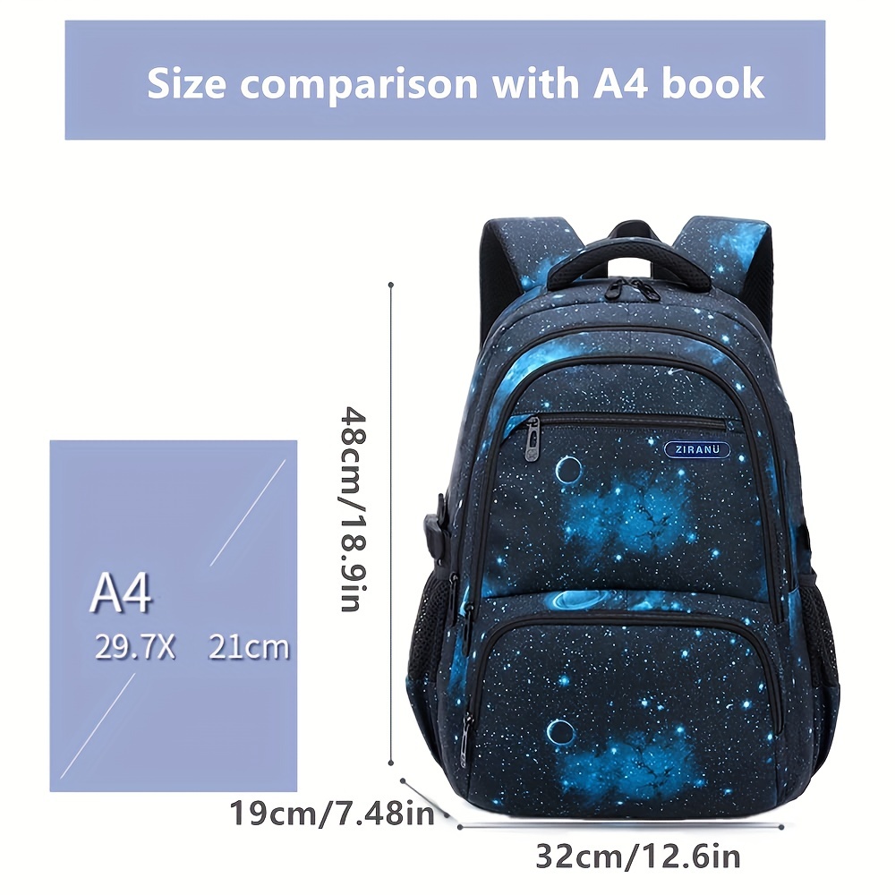 3PCS Stitch Backpack Children Starry Night Bookbag School Backpack