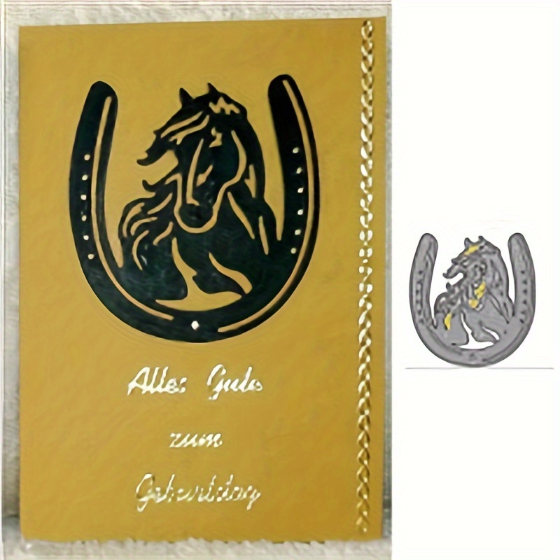 

Ideal For Creating Diy Scrapbook Horse-themed Cards Using A Golden Cutting Die And Embossing Template Made Of Carbon Steel.