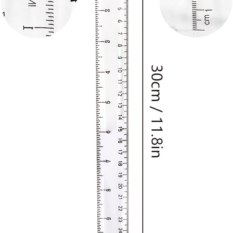 Rierdge 2 Pcs 12 Inch Junior T-Square Ruler, 30 cm Plastic Transparent  T-Ruler, Junior T-Squre for Design Drafting Architect Art