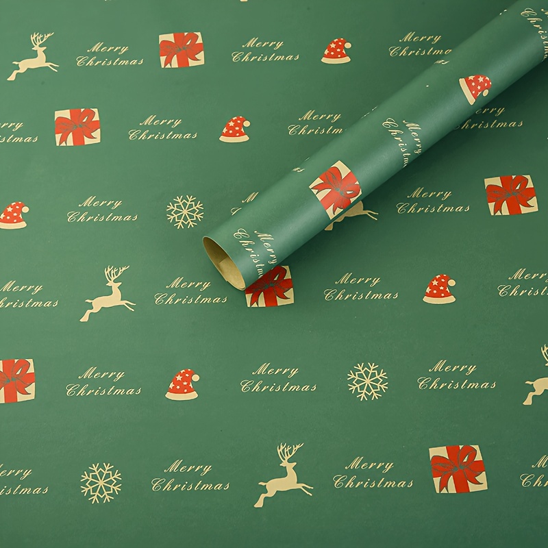 Wrapping Paper 6 Kinds Of Christmas Design Style Kraft Paper - Temu