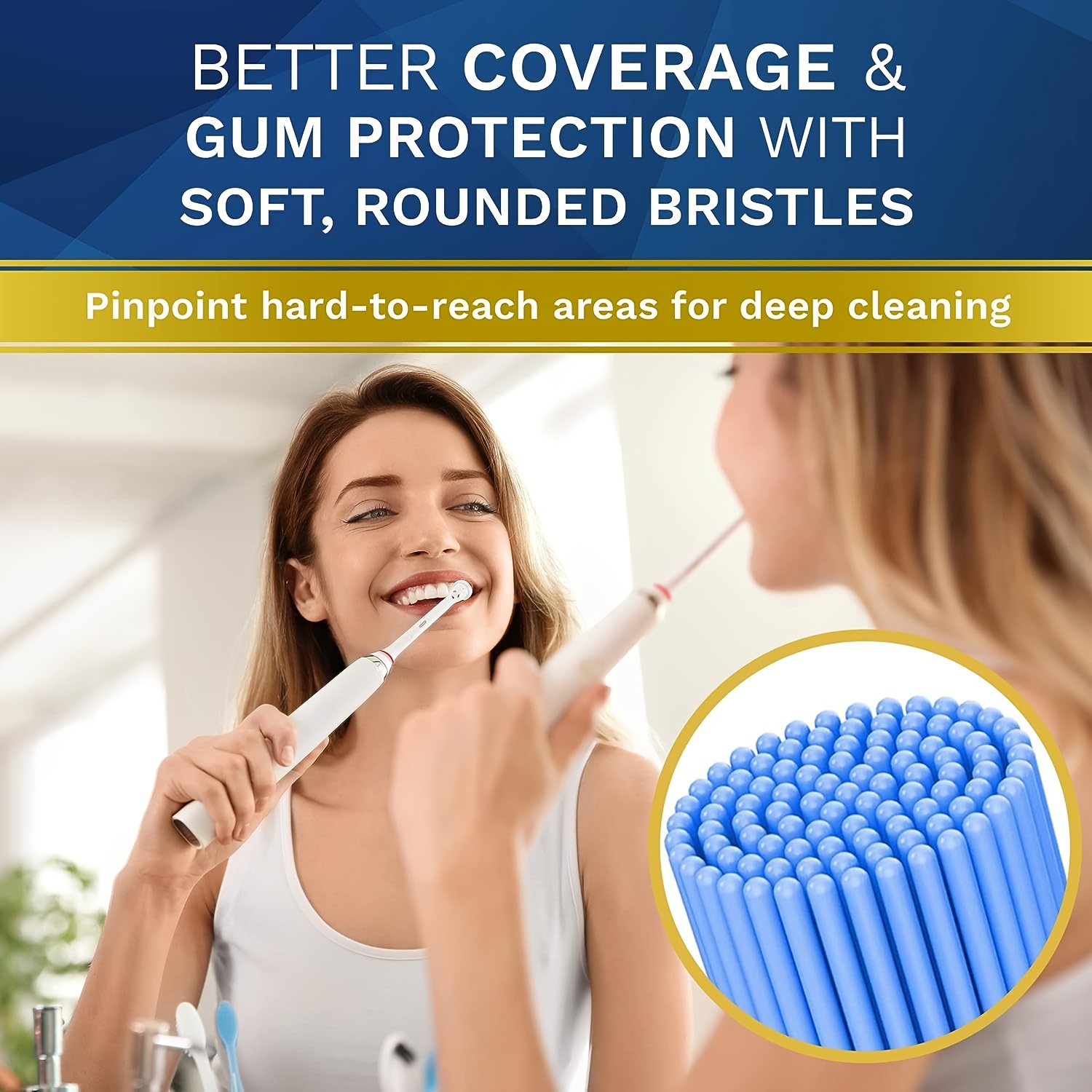 Paquete de 8 cabezales de cepillo de repuesto para el cuidado de las encías  sensibles compatibles con el cepillo de dientes eléctrico Oral b Braun.