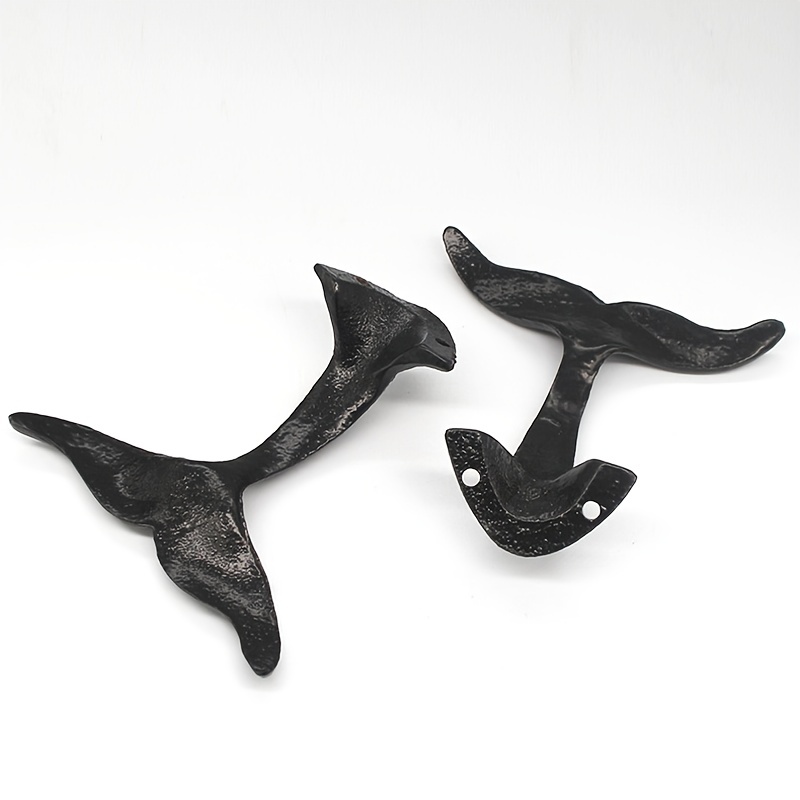 Iron Whale Tail Hooks Clothes Hook Door Towel Hanger Whale - Temu