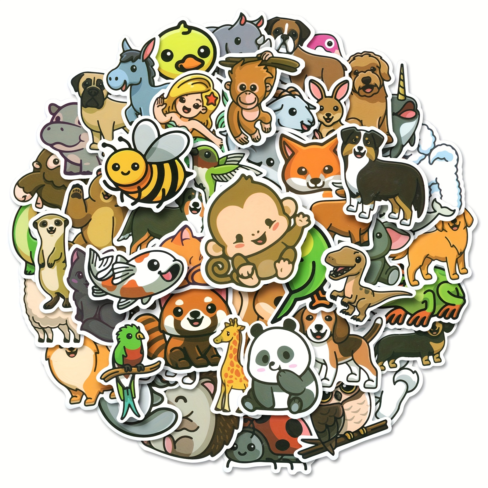 Comprar 50/100 Piezas Lindas Pegatinas de Animales, Pegatinas de Vinilo  Impermeables para Computadora Portátil, Parachoques, Monopatín, Botella de  Agua, Computadora, Teléfono Lindas Pegatinas de Animales