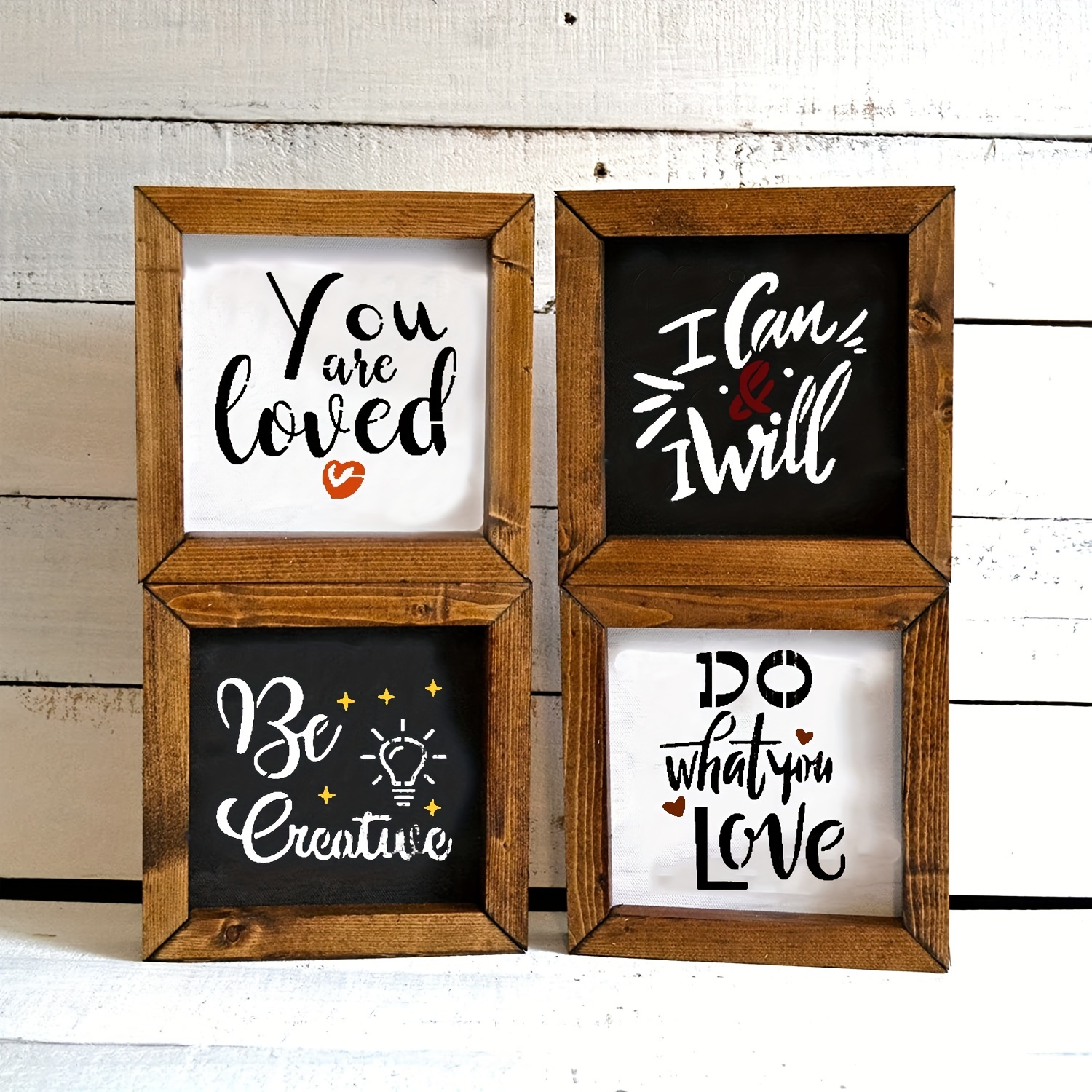 Word Stencils for Painting On Wood Sign Canvas Fabric, Reusable Welcome  Farmhouse Burning Inspirational Art Craft Paint Stencil for Shirt Family
