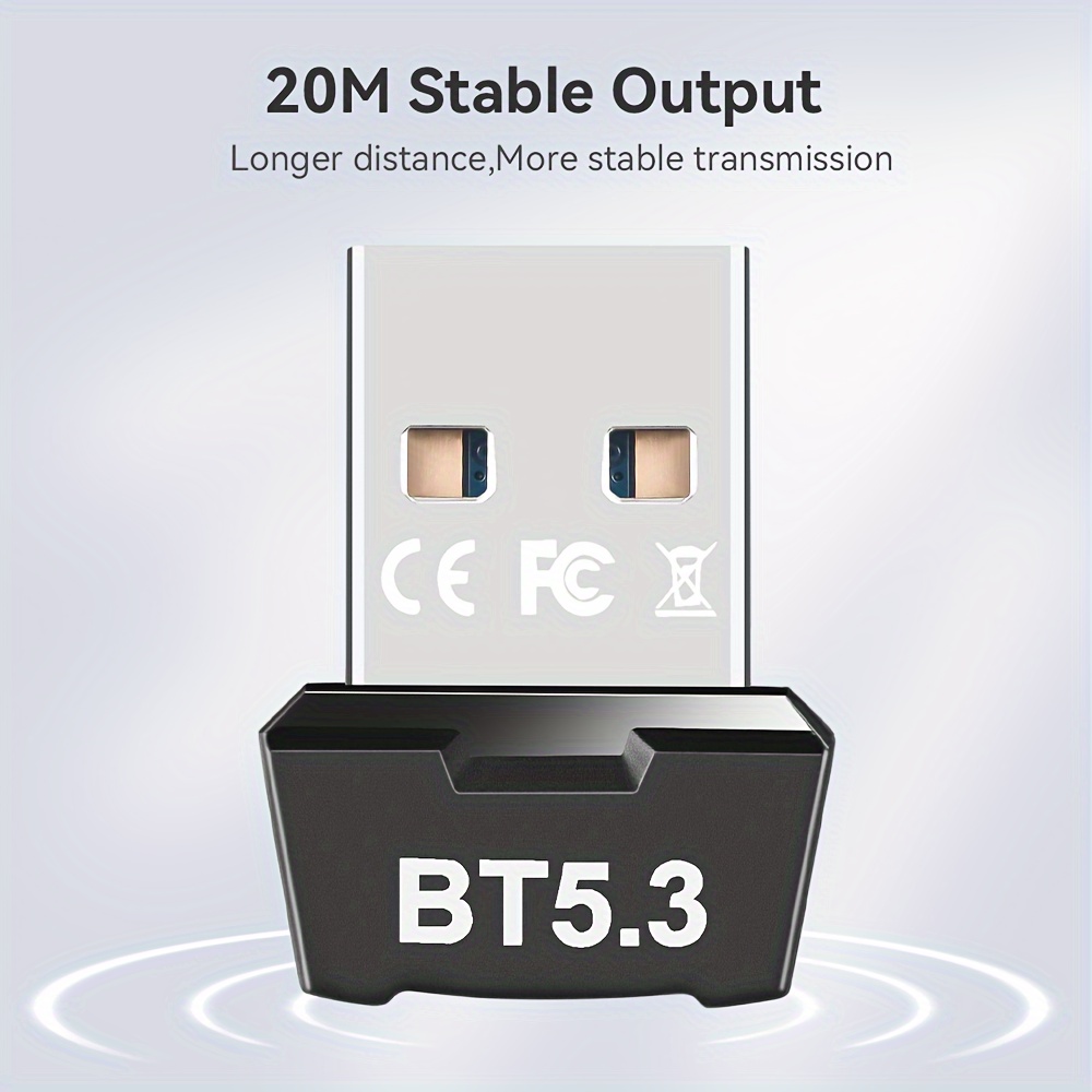 TRANSMISOR USB BLUETOOTH 5.3 PARA PC LIBRE DE DRIVERS