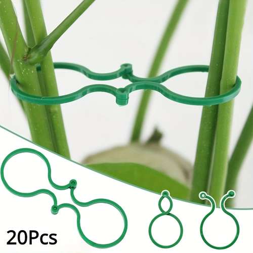 20pcs Plastic Garden Vine Strapping Clips Tie Plant Bundled Buckle Ring Holder Garden Tomato Plants Stand Support Tool