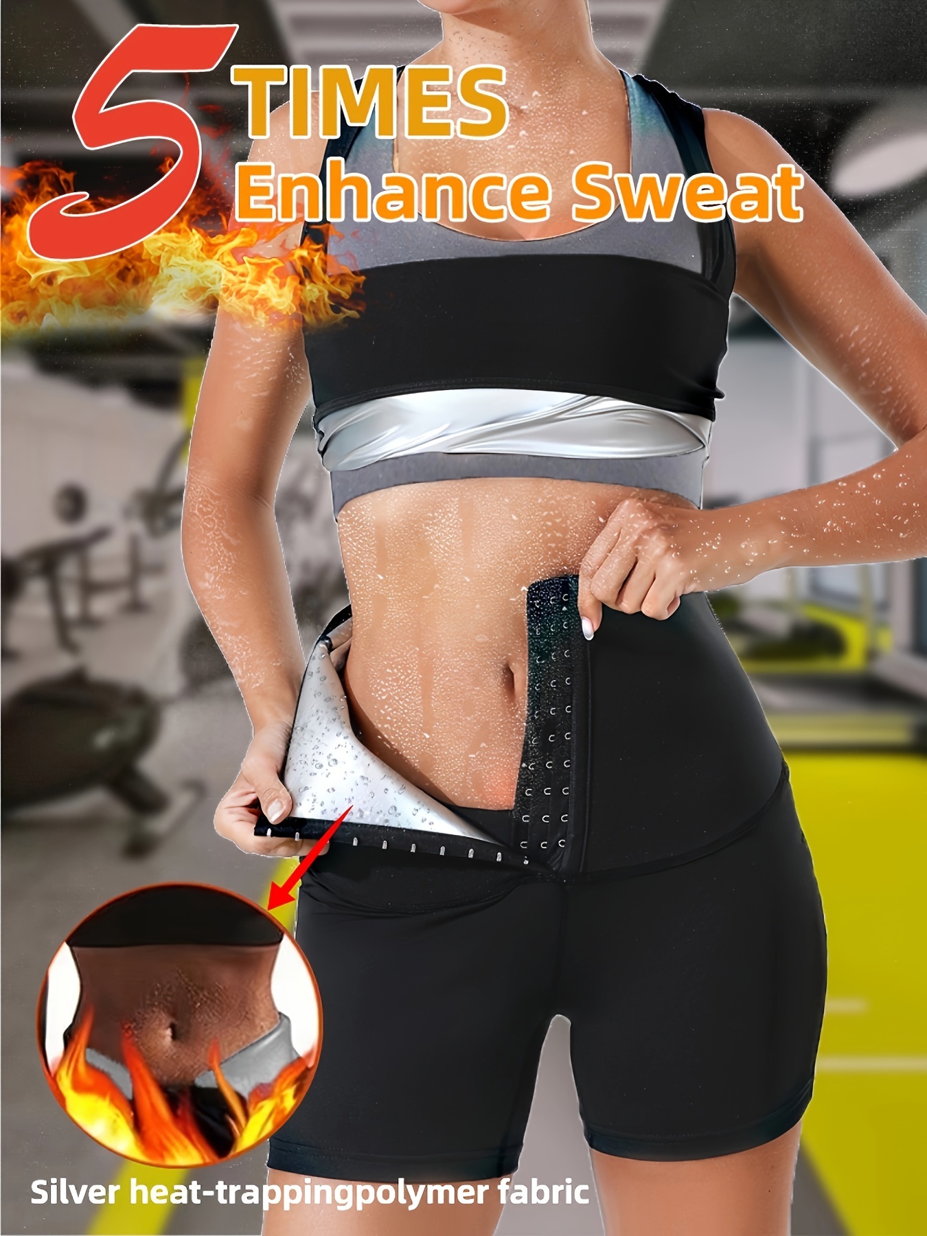 Waist Trainer Sweat Sauna Romper Zipper Slimming Full Body - Temu