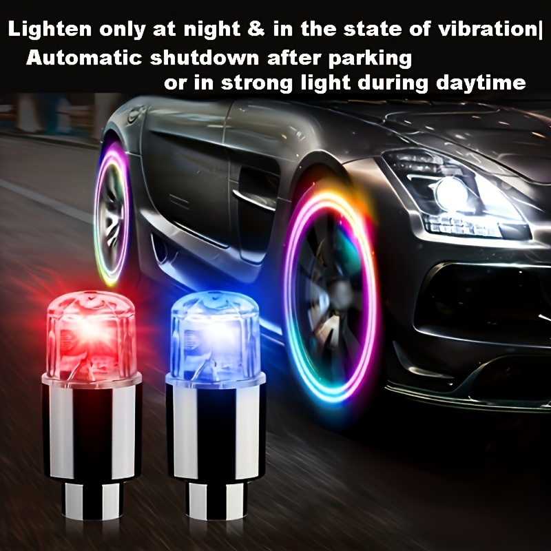 Fluorescent Tire Valve Absorb Light Luminous Cool Car - Temu