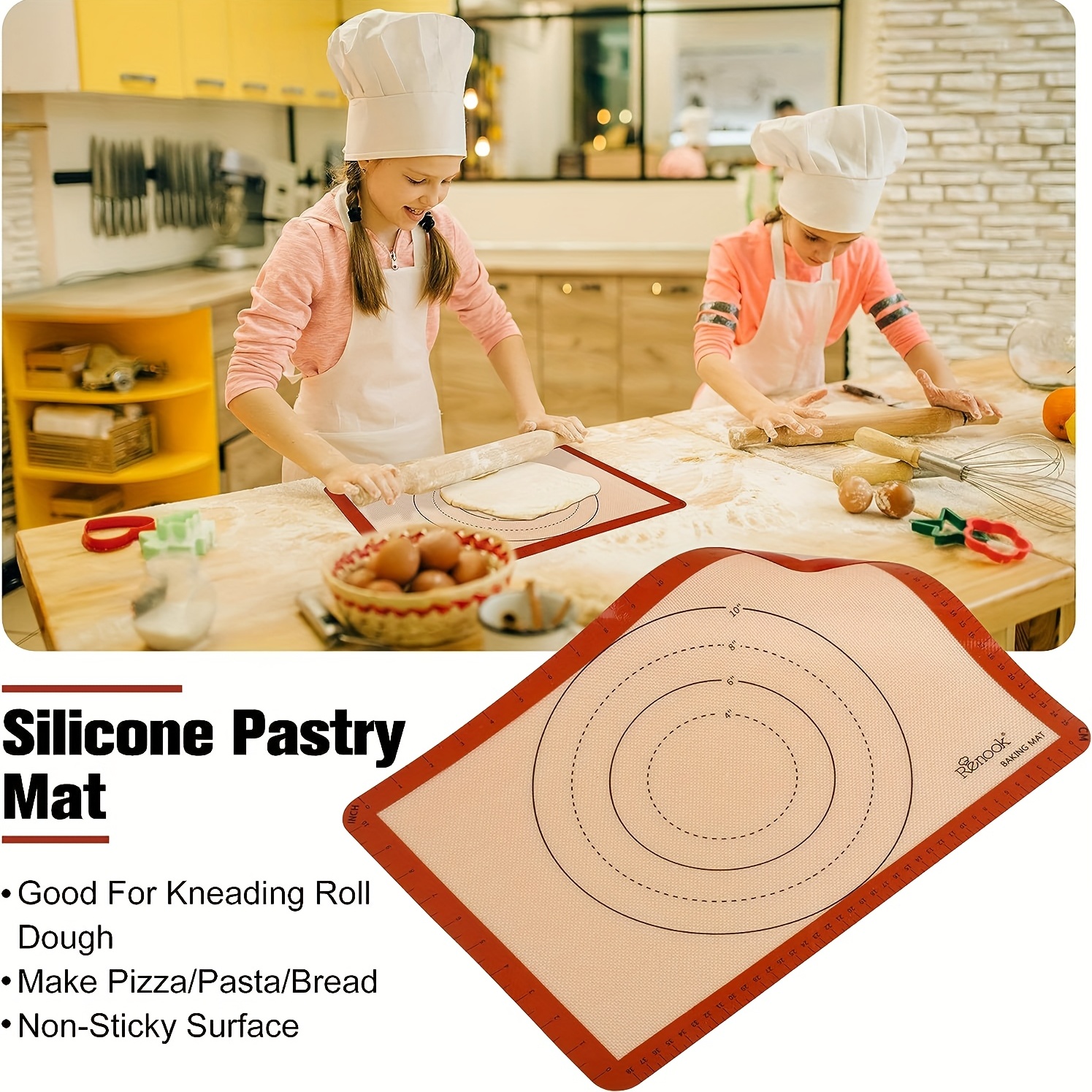 Silicone Baking Sheet Mat Set of 5, Perfect Food Grade Reusable Silicone Mat for Baking Sheets,Non Stick Silicone Liner for Rolling& Bake Pans 