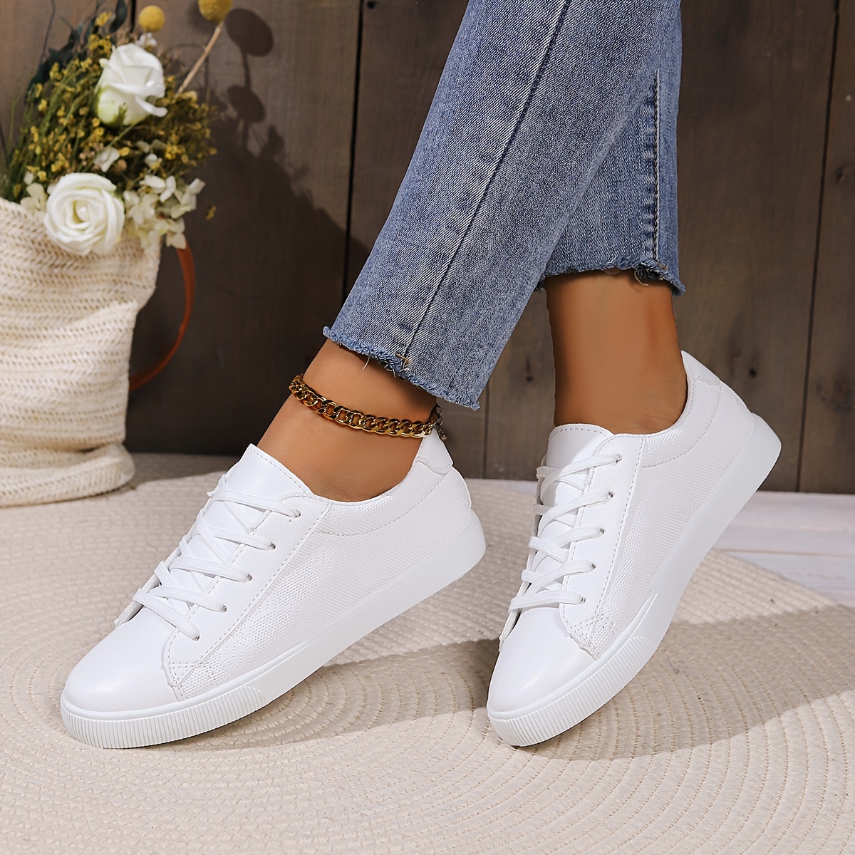 Zapatos bajos best sale blancos para mujer