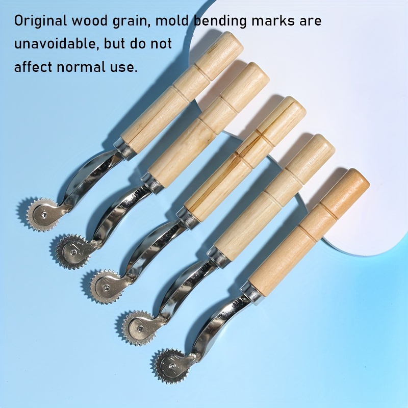 5Pcs Wooden Handle Tracing Wheel Sewing Tool For Punching Marking Φ20mm  L6.10in