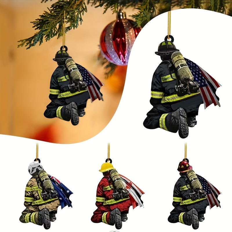 1 Stück Personalisierter Feuerwehrmann-uniform-schlüsselanhänger, Ornament,  Weihnachtsbaum, Feuerwehrmann-ornament, Acryl-anhänger, Schauen Sie Sich  Jetzt Die Heutigen Angebote An