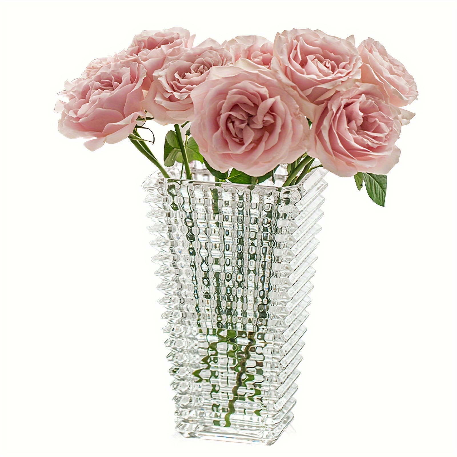 Jarrón decorativo de cristal, jarrón de cristal nórdico, simple,  transparente, multicolor, para cultivo de agua, flores, adornos de  escritorio