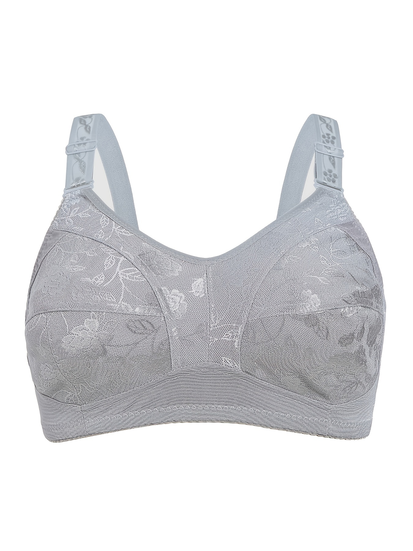 Plus Size Casual Bra Women's Plus Floral Jacquard Contrast - Temu