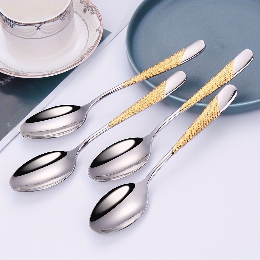 Kitchen Cutlery Eating Table Spoons High Quality Gold Silver