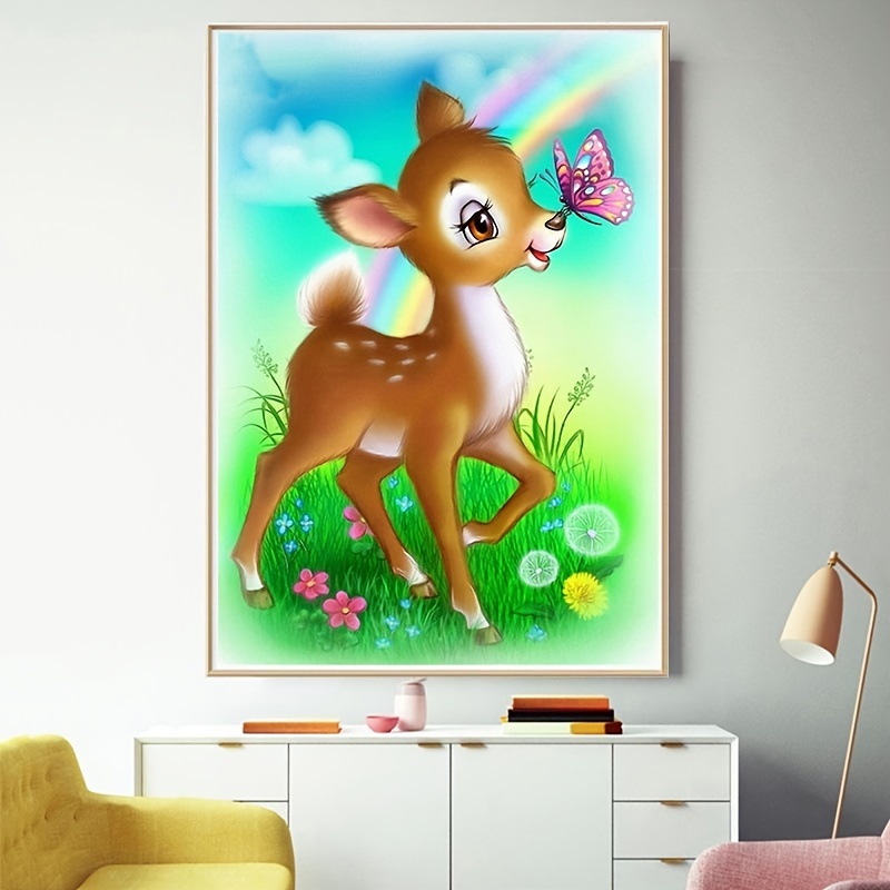 5d Diy Artificial Diamond Painting Cartoon Deer - Temu