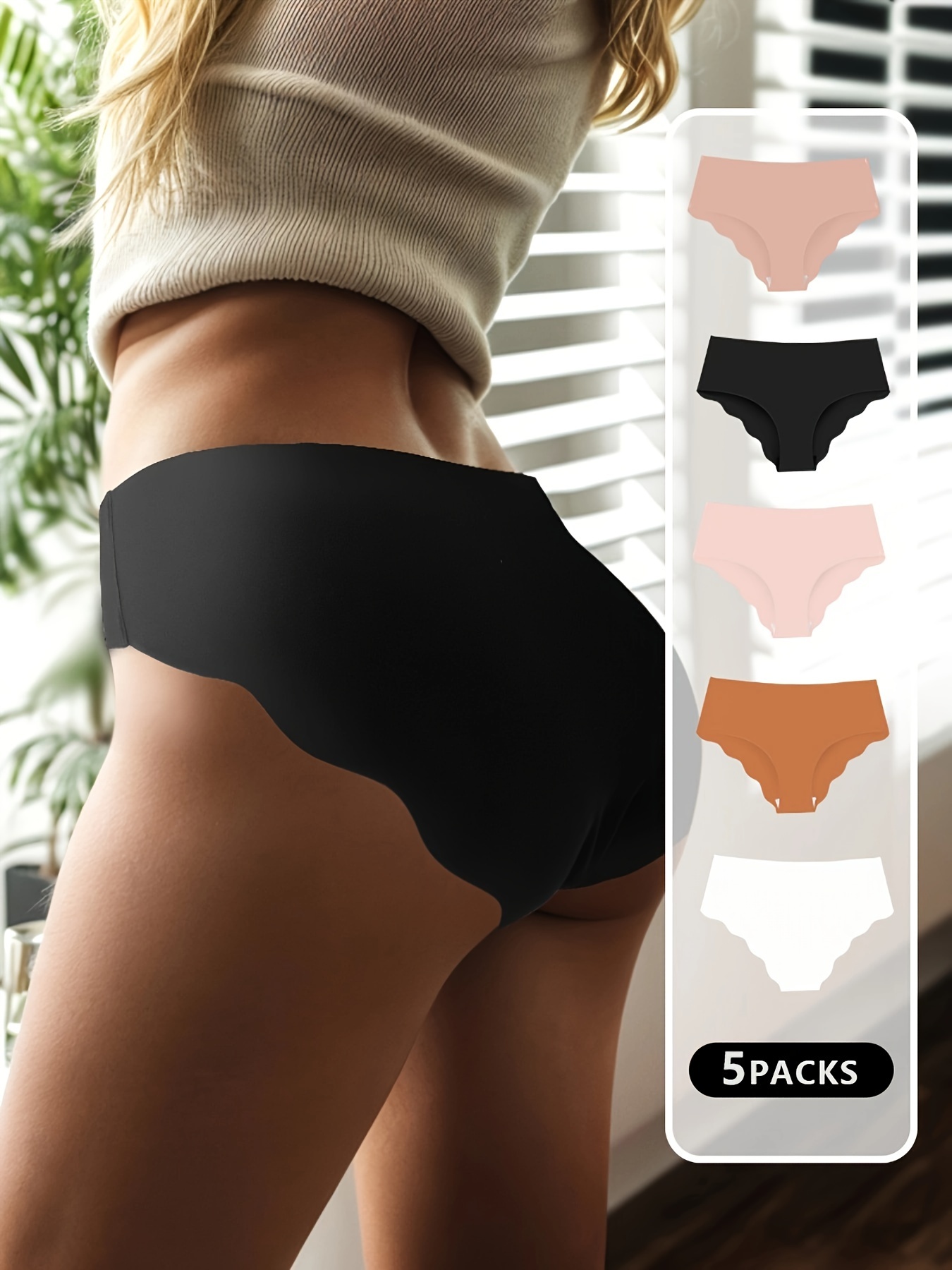 8-Pack Womens Seamless Panties Ice Silk Soft Underwear Plus Size